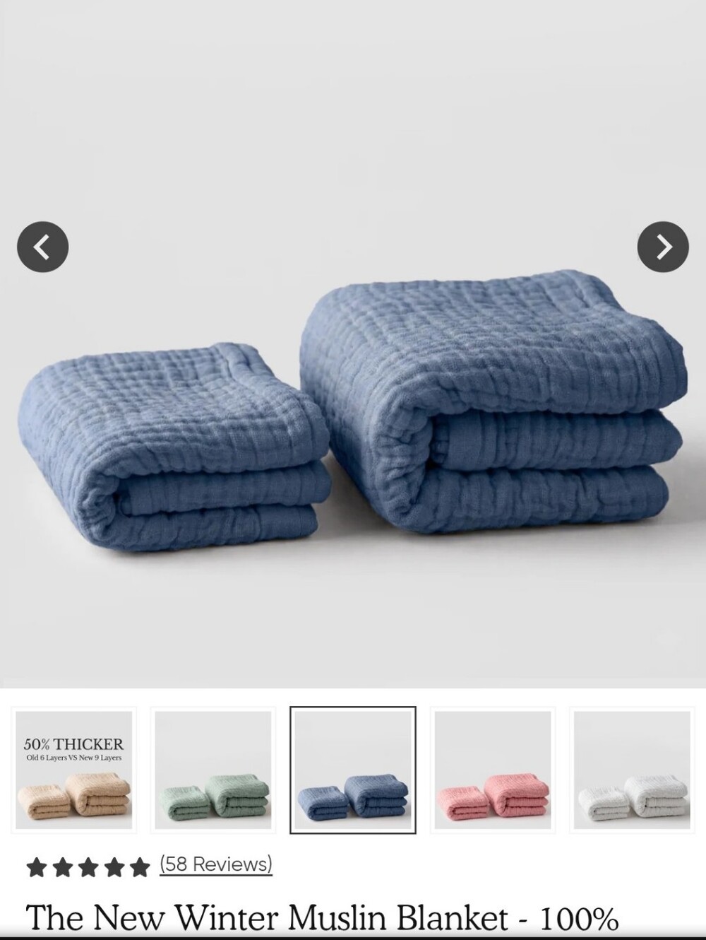 The New Winter Muslin Blanket - Blue